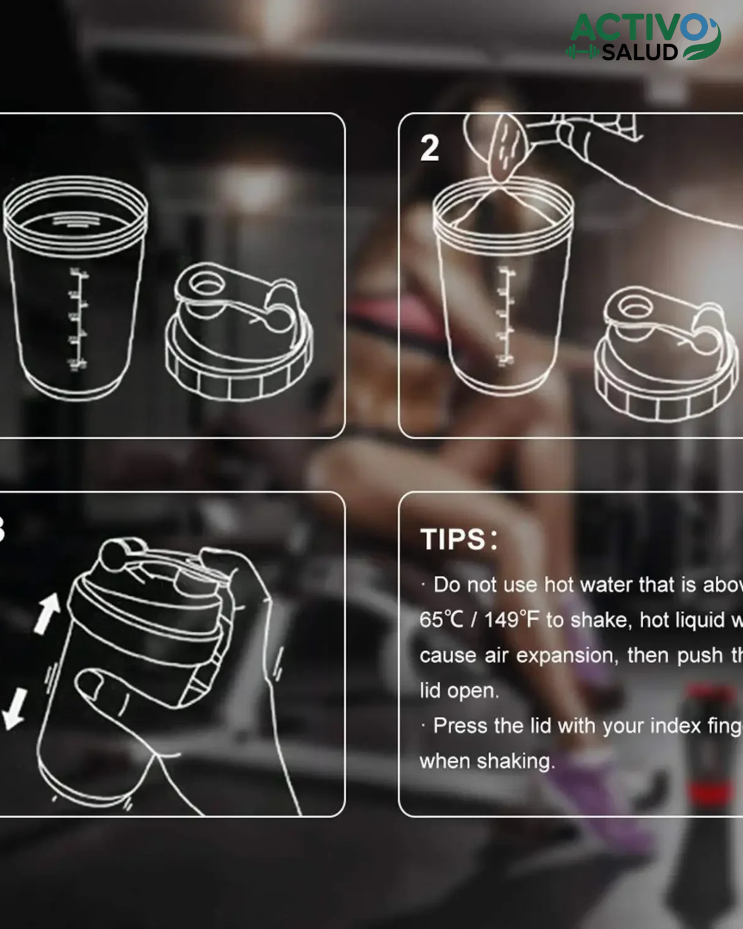 Termo Mezclador Shaker de Proteína 500ml